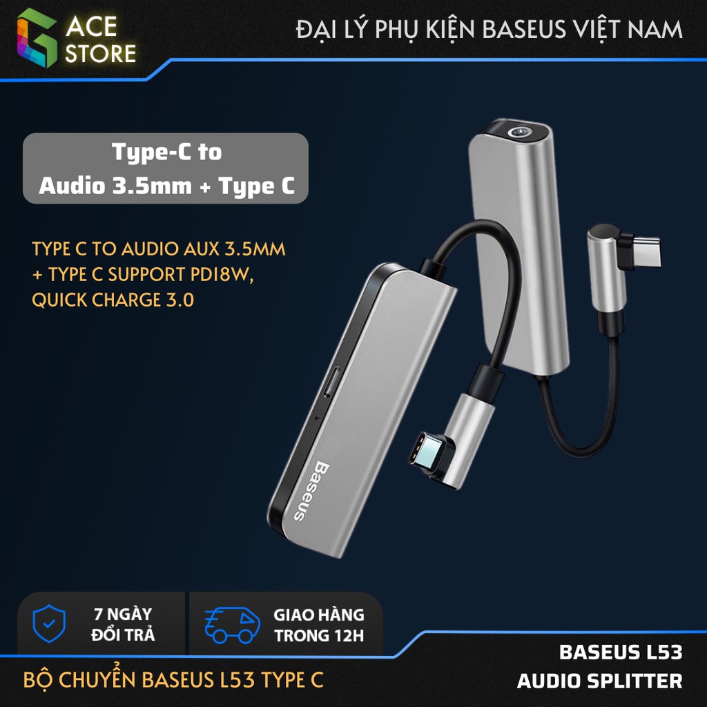 Bộ chuyển Baseus L53 Type C Audio Splitter