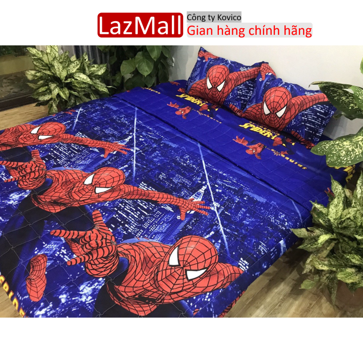Chăn hè thu trần bông 3 lớp cotton poly 1m8x2m mẫu người nhện đỏ Sunzin  Kho chăn ga gối, ga giường, drap giường
