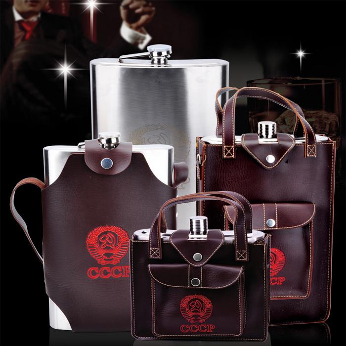 [ SALE 3 NGÀY] Bình đựng rượu inox CCCP và bao da 5 lít (Bạc), Bình đựng rượu inox cccp inox dày dặn 304, bình đựng inox an toàn, bình inox cccp đựng nước, bình rượu inox - Loại dày dặn 178 oz, Tặng kèm bao da & phễu inox - Dozado