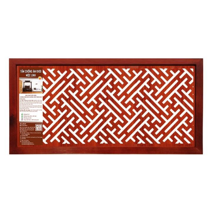 Tấm chống ám khói hương bàn thờ Mộc Linh 41x81 cm Chữ Vạn (Nâu)