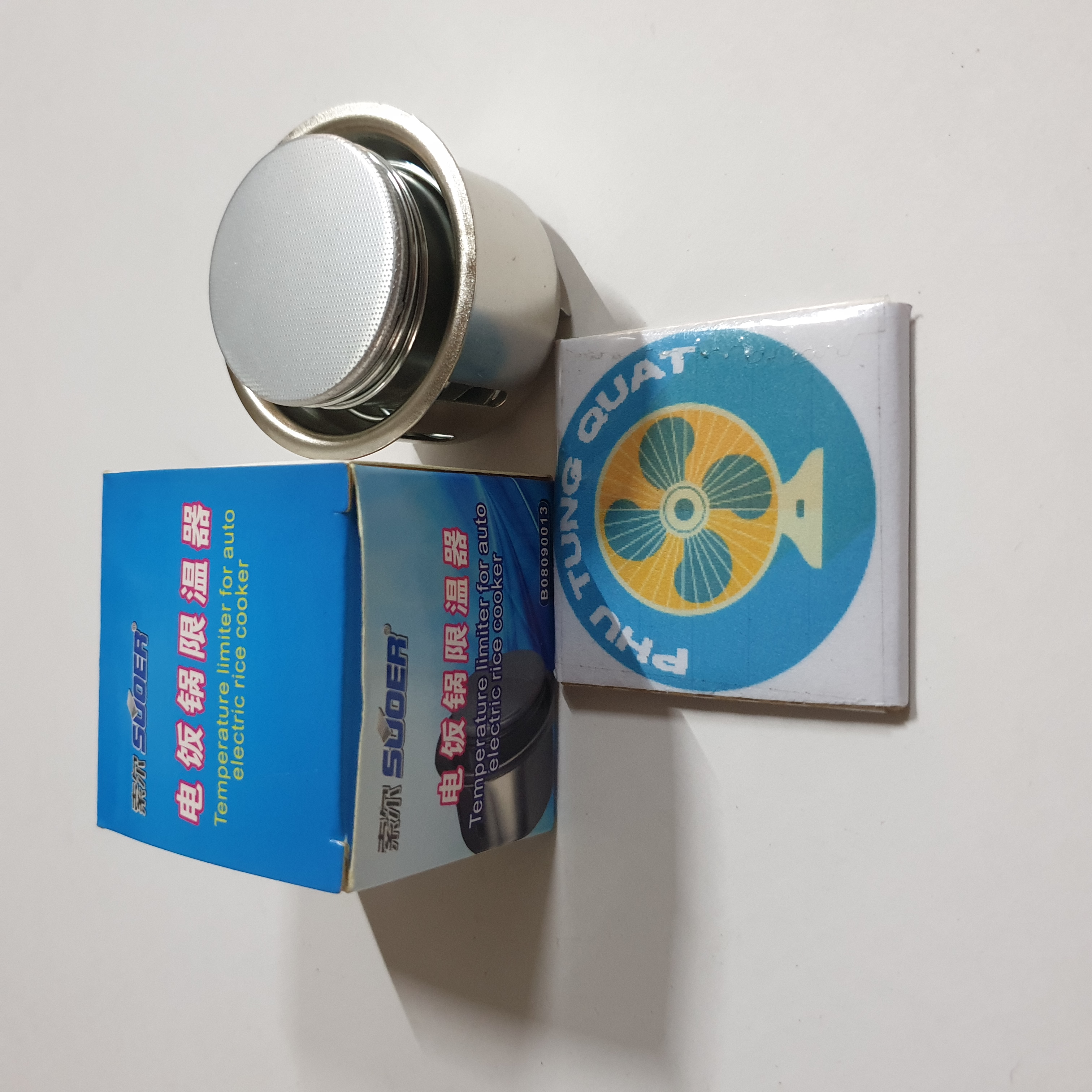 Rơ le nồi cơm phi 41mm 3 chân hộp xanh - role relay tự động rốn nồi cơm điện