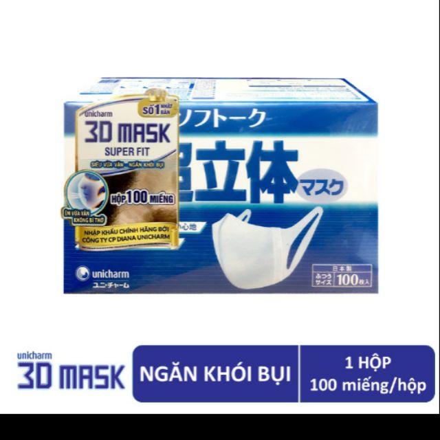 Khẩu trang 3D mask super fit hộp 100 cái