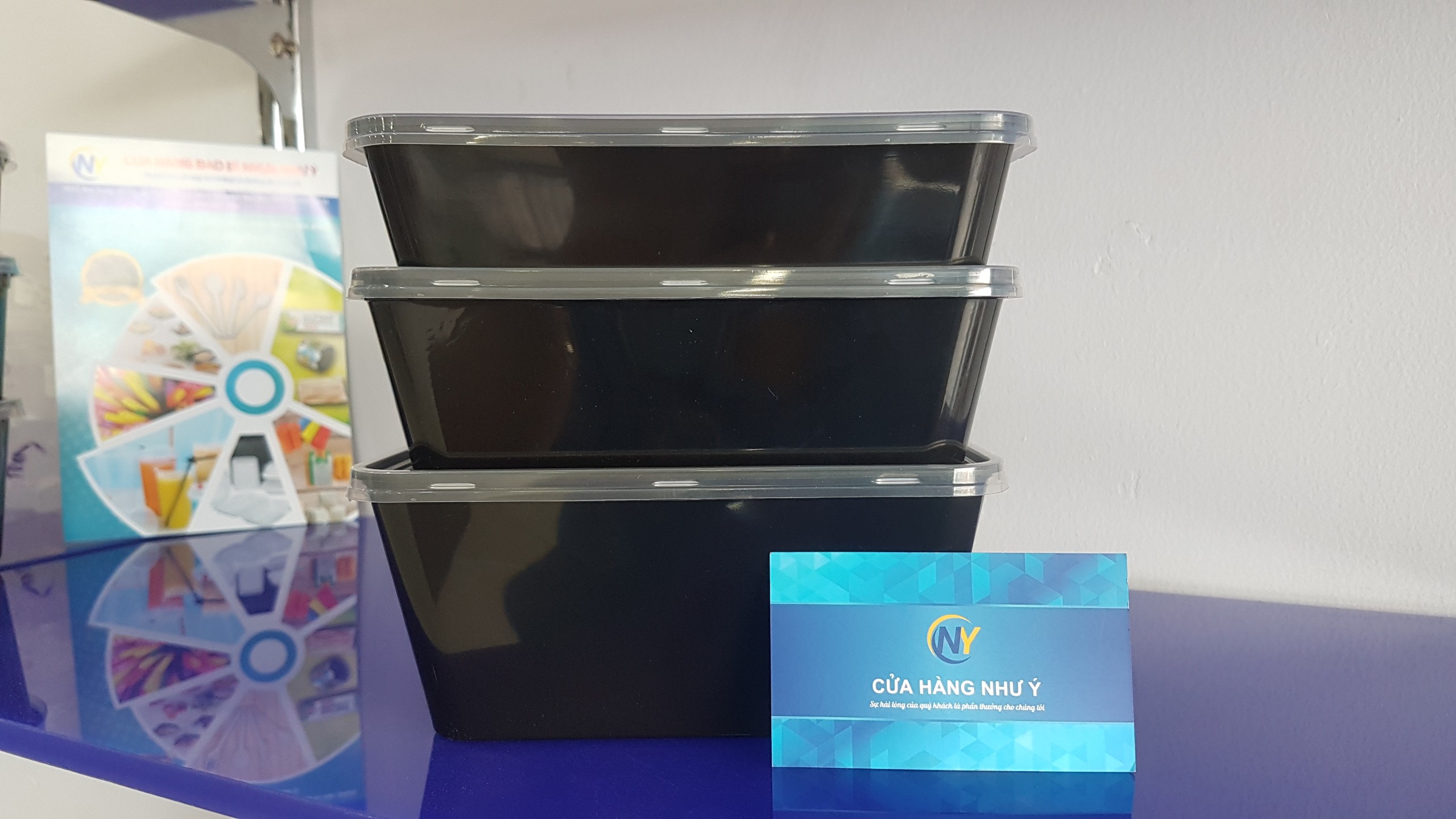 Set 50 Hộp nhựa vuông Đen Microwave 650ml ( Thuận Lợi)