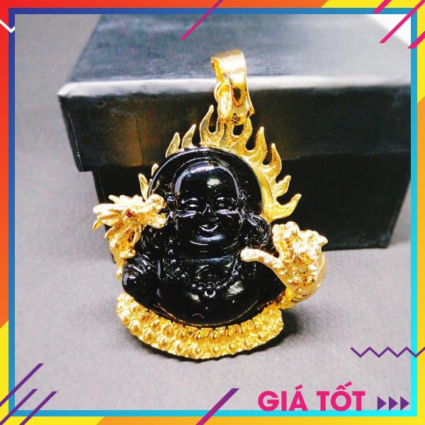 Mặt Dây chuyền Bạc Thái Mạ Vàng Non , Mặt Dây Chuyền Phong Thủy, Mặt Dây Chuyền Mặt Đá Cao Cấp, Mặt Dây Chuyền Khóa Rồng, Vòng Cổ Nam Đẹp ( Màu Đen) (Mặt)