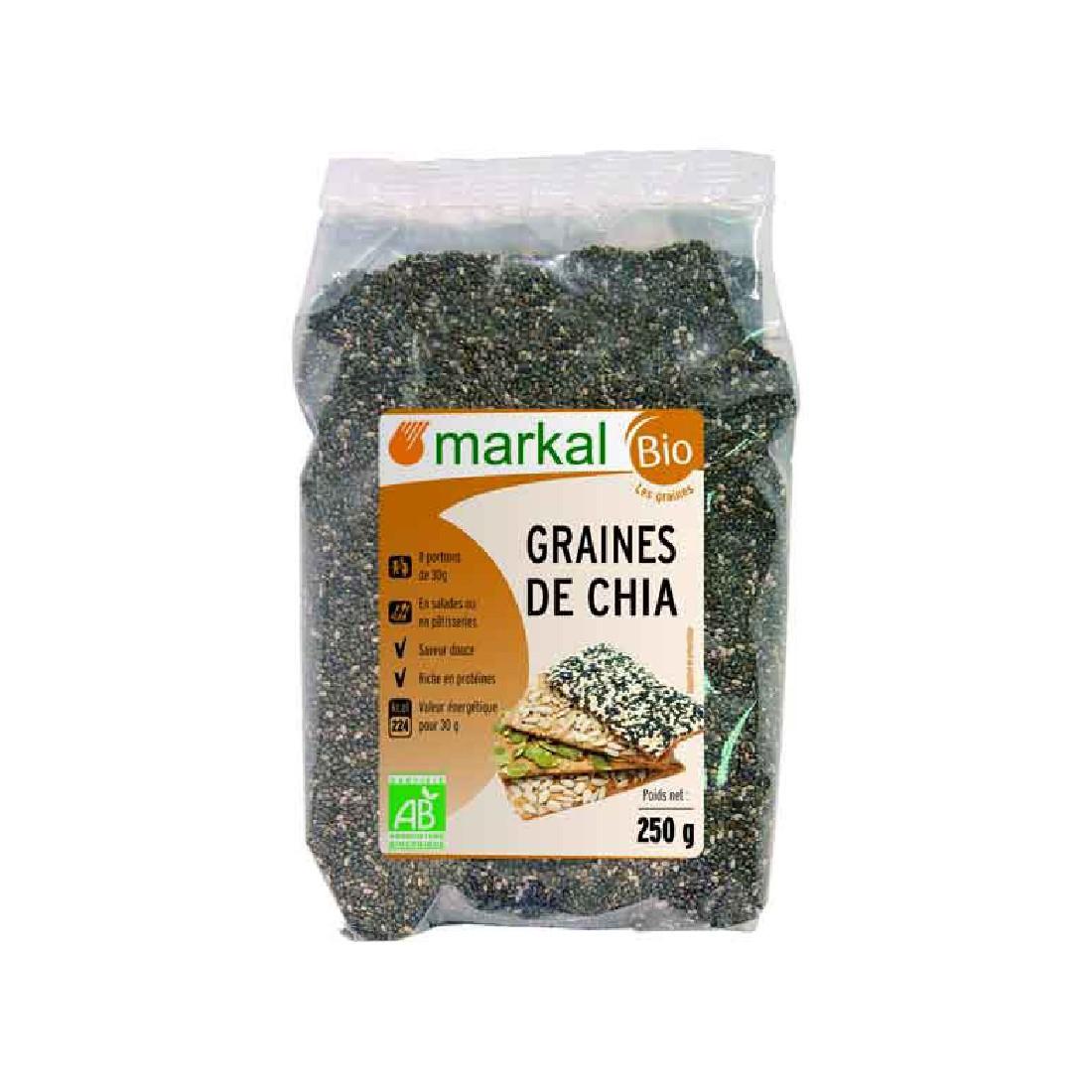 Hạt chia hữu cơ chính hãng Markal Pháp 250gr - Nhiều Omega-3 Canxi Kali