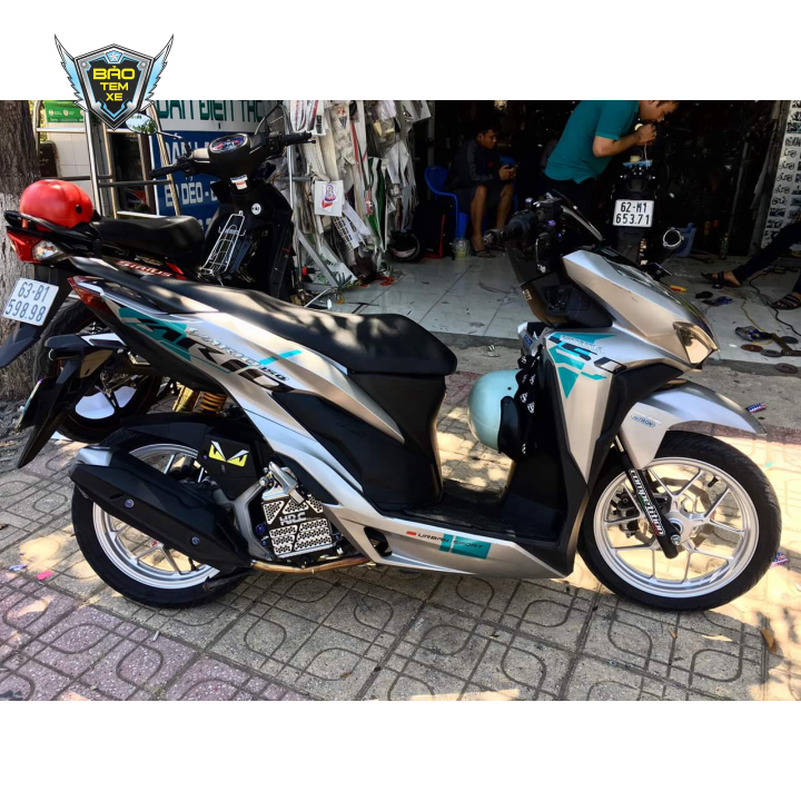 Tem rời xe vario 150 indo xanh ngọc in decal trong