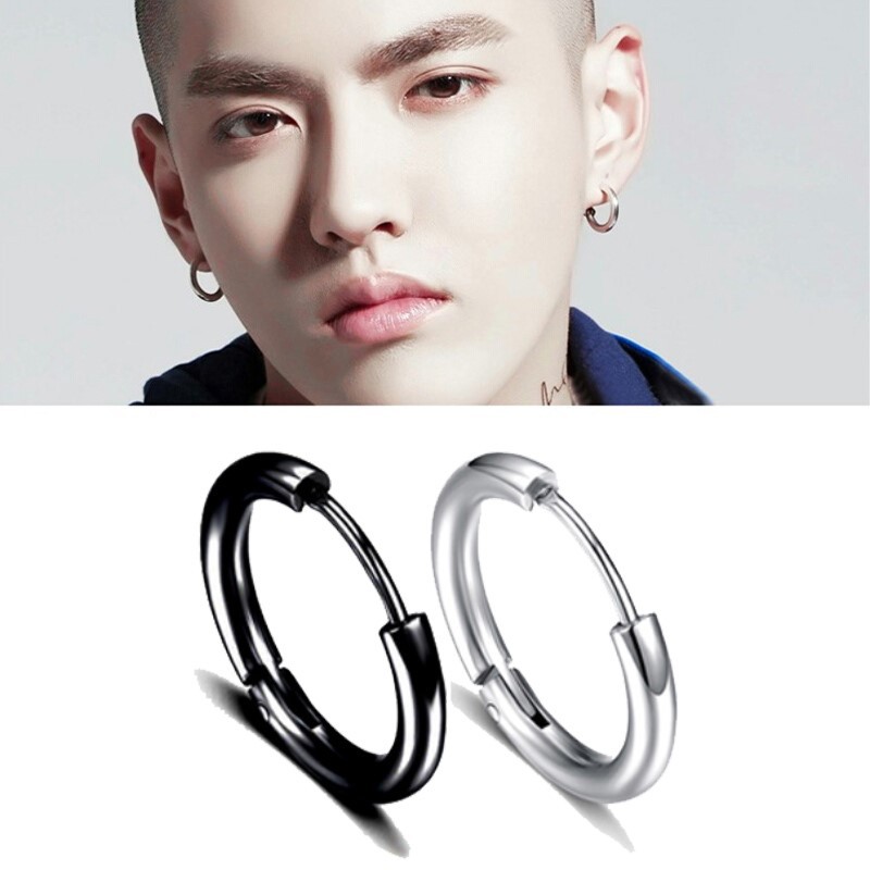 Khuyên tai nam nữ titan - bông tai tròn Sơn Tùng MTP cực đẹp