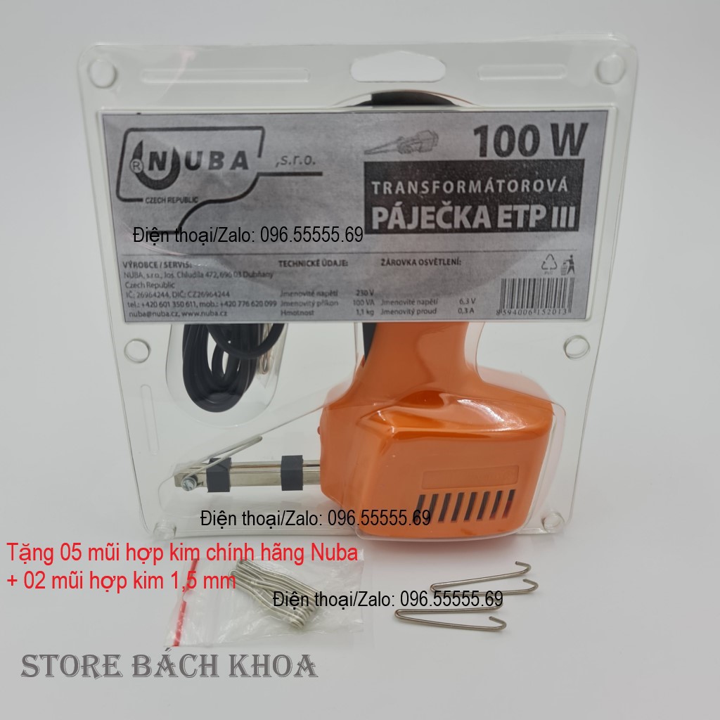 Mỏ hàn xung Tiệp (Cộng hòa Czech) + 5 mũi chính hãng + 5 mũi mạ hợp kim