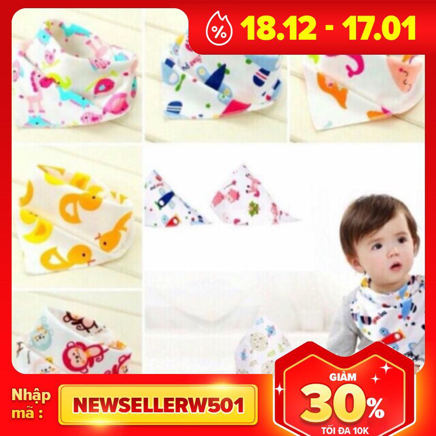 Yếm tam giác có cúc bấm cotton cho bé