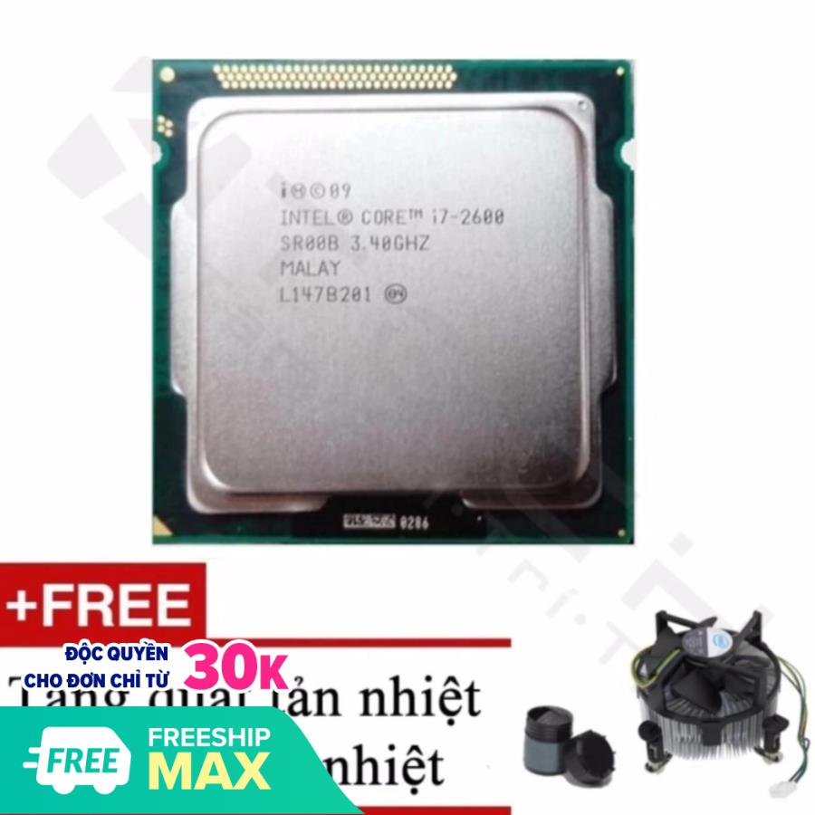Bộ vi xử lý intel core i7 2600 3.40ghz, bus 1066/1333mhz, cache 8mb - kèm quạt + tặng keo tản nhiệt.