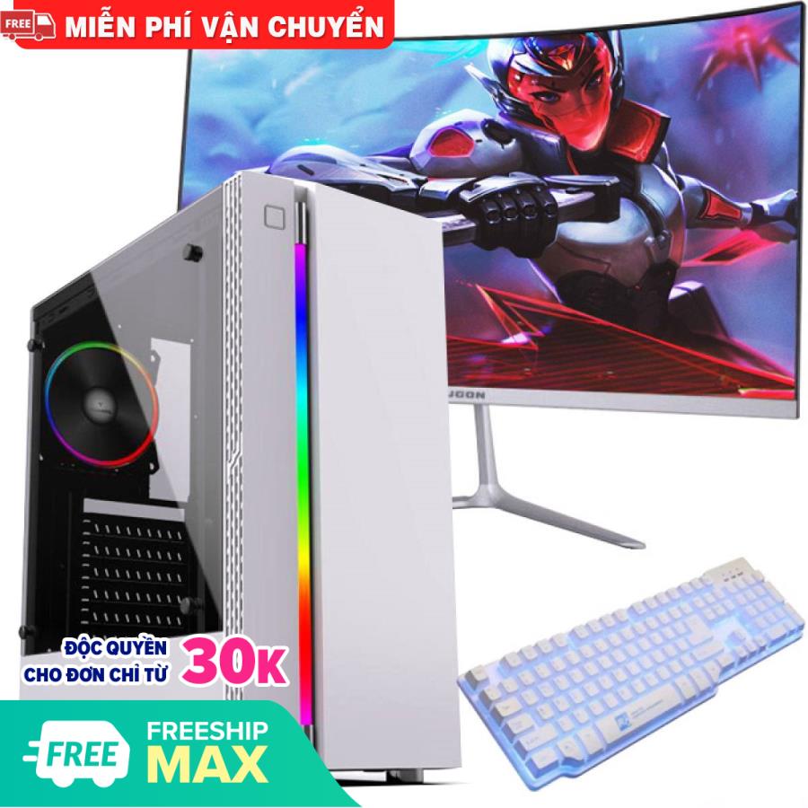 [Trả góp 0%] BẢO HÀNH LÊN ĐẾN 36 THÁNG Bộ máy tính chơi Game MÀN HÌNH 27 IN CONG 24 IN CONG pc gaming siêu đẹp giá rẻ siêu tốt thùng led gaming - Chip intel core i5 i7 ram 8G ổ SSD điện tử vga rời cực mạnh