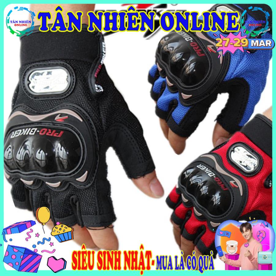Găng tay chống nắng bảo vệ tay đi xe đạp xe máy đi phượt biker hở ngón