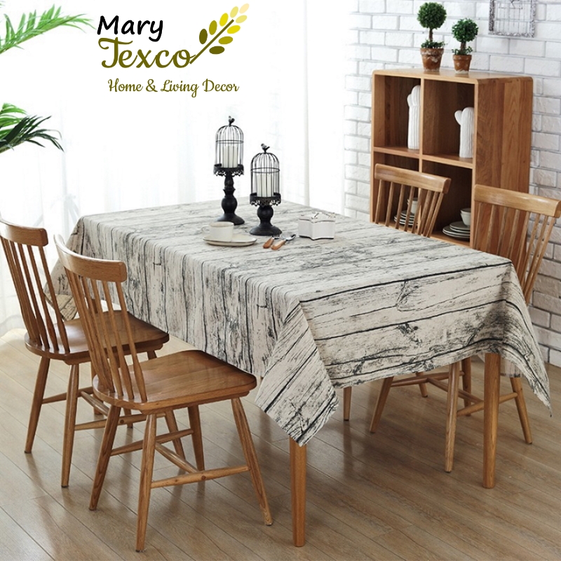 Khăn trải bàn gỗ Mary Texco decor trang trí nhà cửa nhiều mẫu mã cực đẹp  - họa tiết Vân gỗ - KB-E10