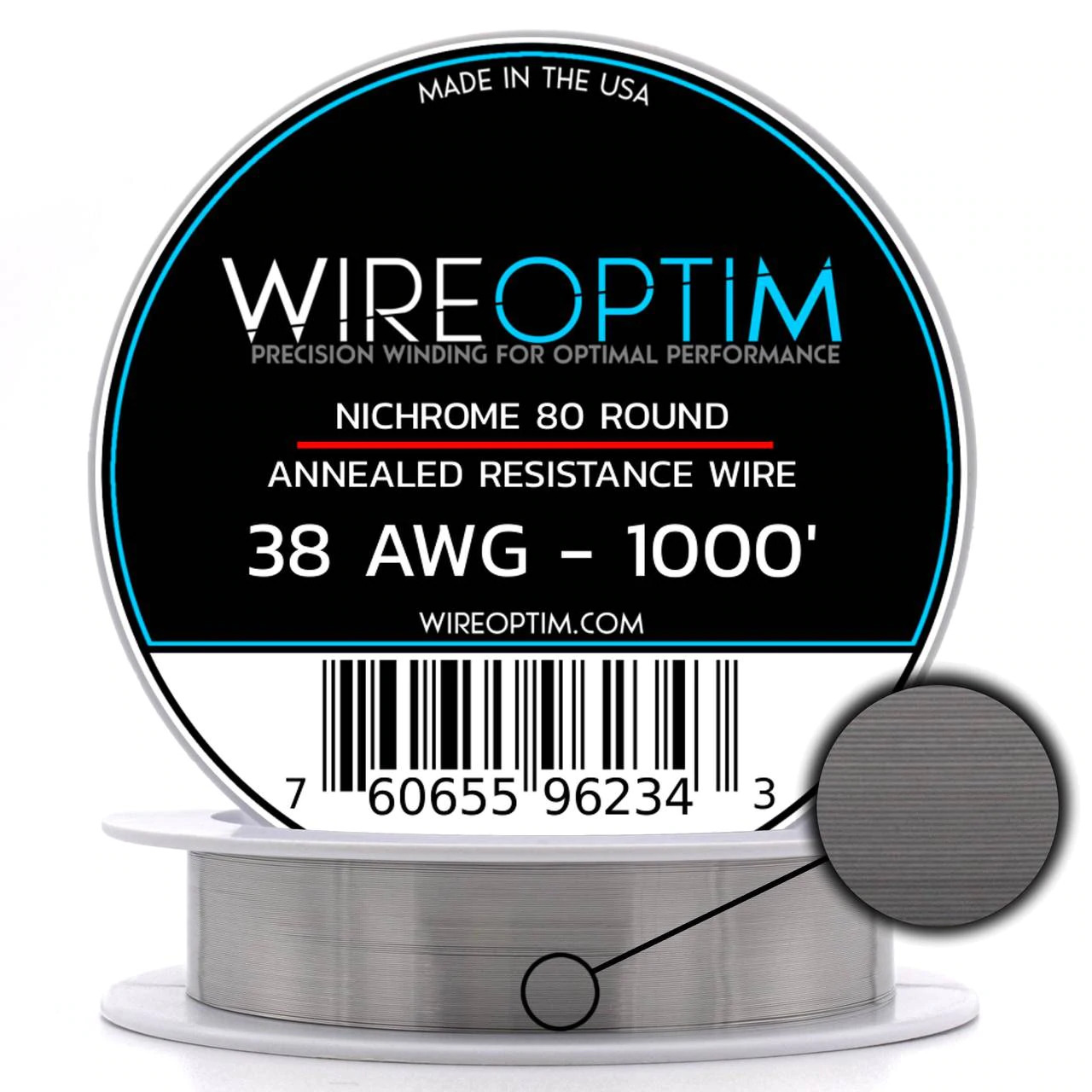 Dây điện trở Ni80 WIREOPTIM USA 1000ft 304m, dây điện trở sinh nhiệt Nichrome80 cao cấp Mỹ , dẫn nhiệt toàn phần, dây điện trở đa chức năng