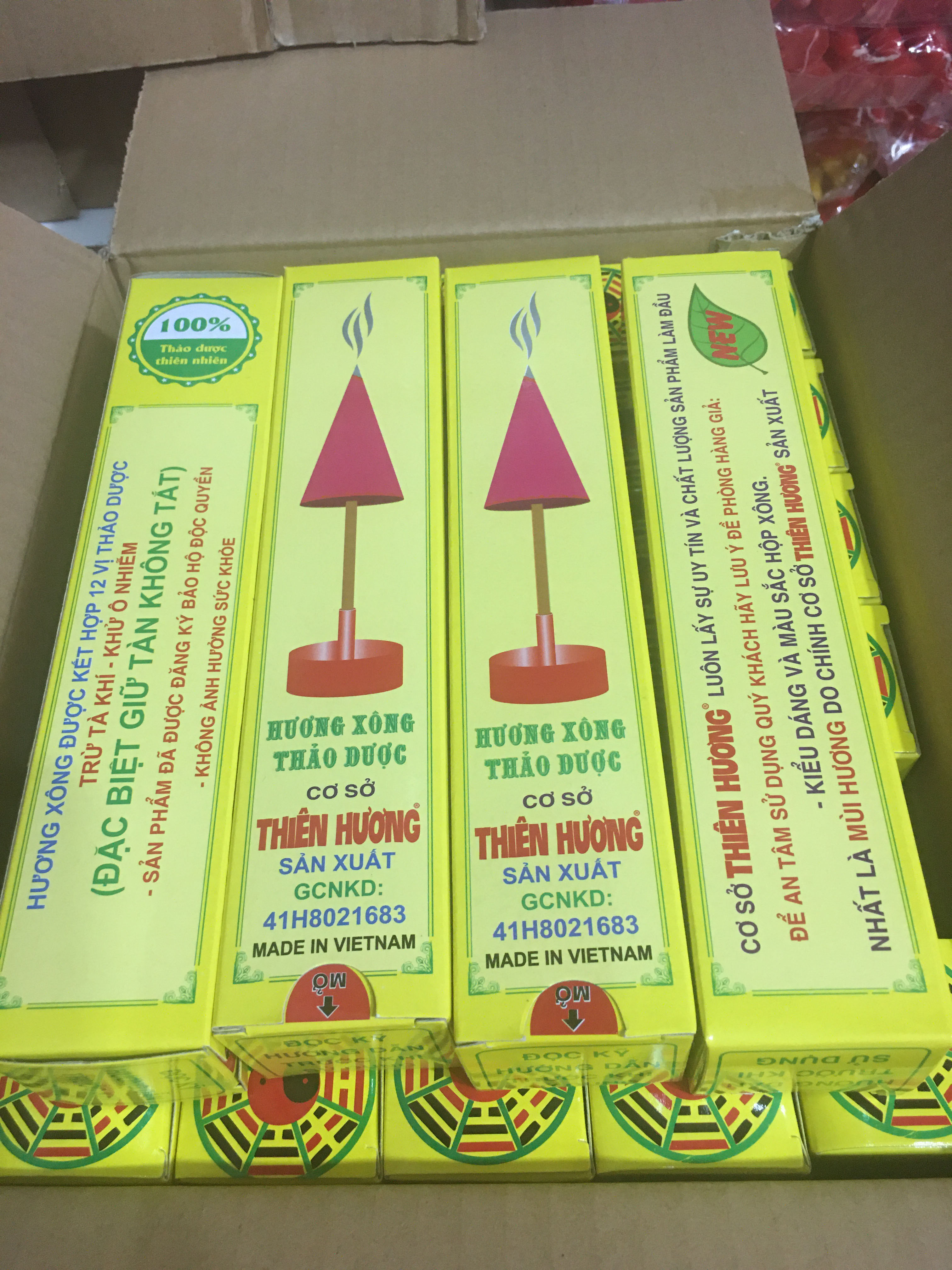 Combo 10 Hộp Nhang Xông Phong Thủy Thiên Hương Tẩy Uế Trừ tà -  Thảo Dược Thiên Nhiên