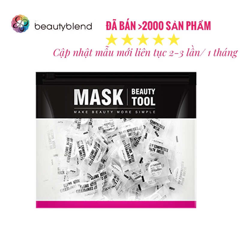 Mặt nạ nén bản lụa hiệu Beauty Blender túi 100 viên chất dai mỏng mịn tiết kiệm toner
