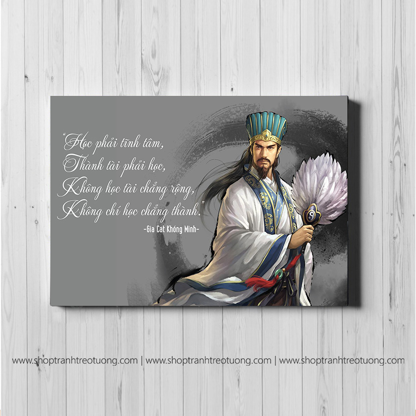Tranh động lực: Gia Cát Lượng-Sự học-DL140, Tranh treo tường chất lượng cao, siêu sắc nét, đẹp giá rẻ tại Du Mục Art