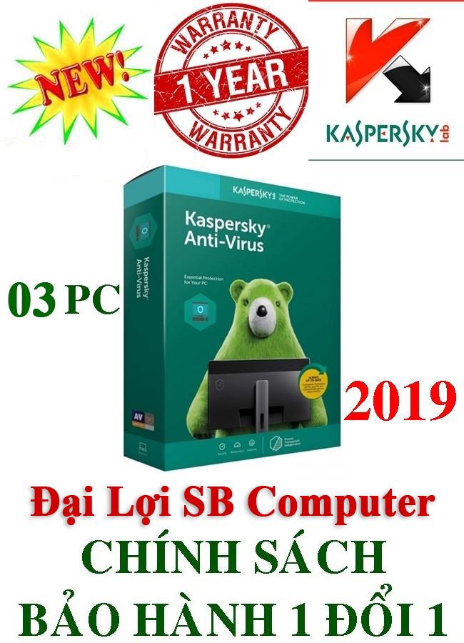 Khuyến Mại Bản quyền phần mềm diệt virus Kapersky Anti-Virus 2019 (03 PC)