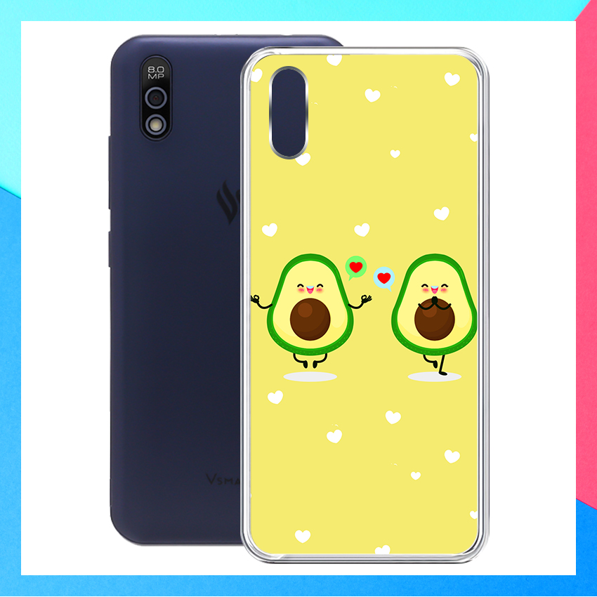 [HCM]Ốp lưng Vsmart Bee 3 in họa tiết quả bơ chibi - 01273 8064 AVO04 - Silicone Dẻo