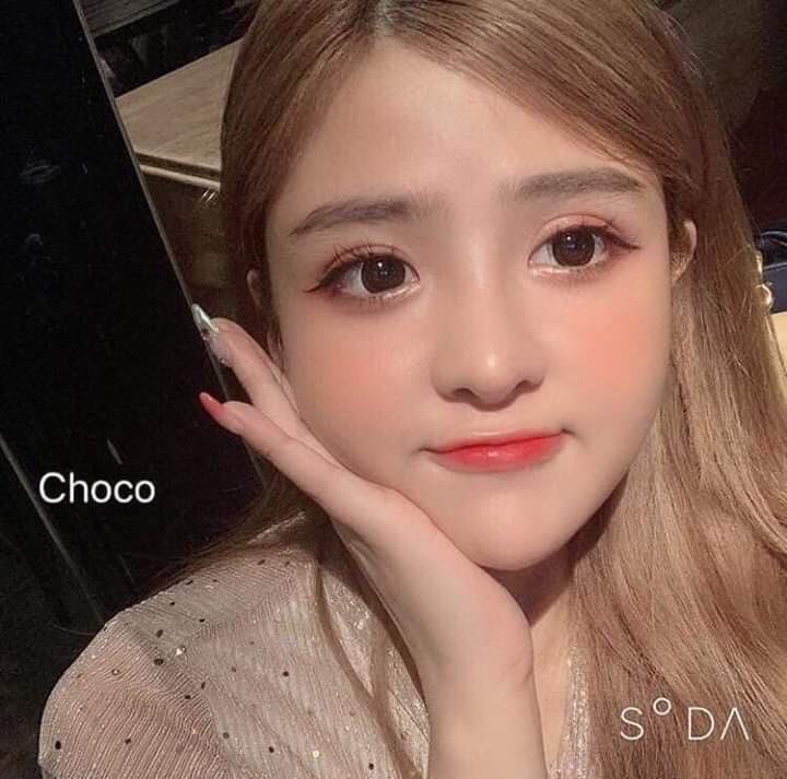 Lens - Kính áp tròng Choco tự nhiên giãn tròng to - Sử dụng 1 năm (Tặng kèm khay đựng)