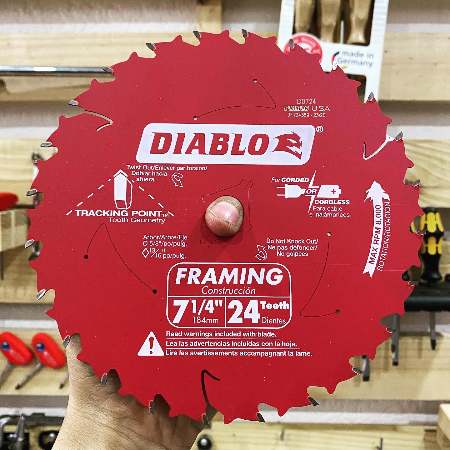 Made in usa - lưỡi cưa đĩa diablo d0724 chính hãng - 184mm 24 răng
