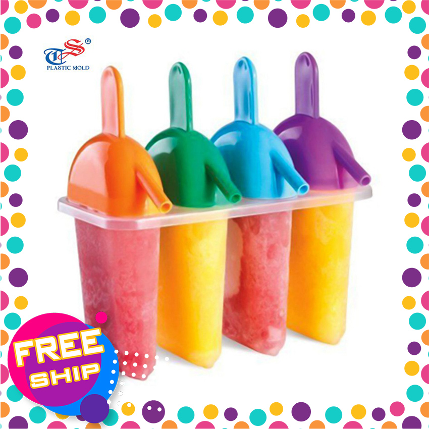 Bộ khuôn làm kem cà rem 4 que Tashuan TS-3237 bằng nhựa cao cấp an toàn cho người sử dụng hàng Việt Nam chất lượng cao