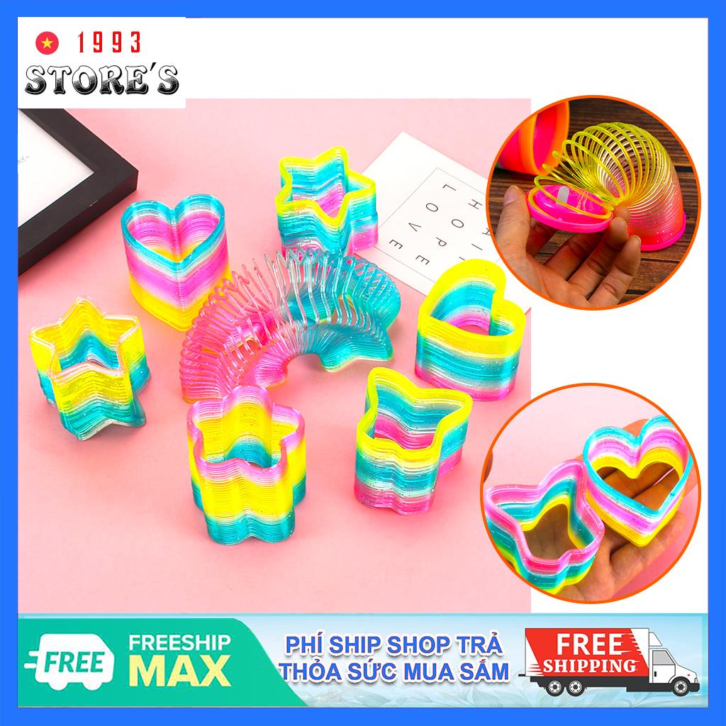 Đồ chơi lò xo cầu vồng ma thuật, rèn luyện khả năng dẻo dai, chất liệu nhựa PVC dẻo cao cấp.