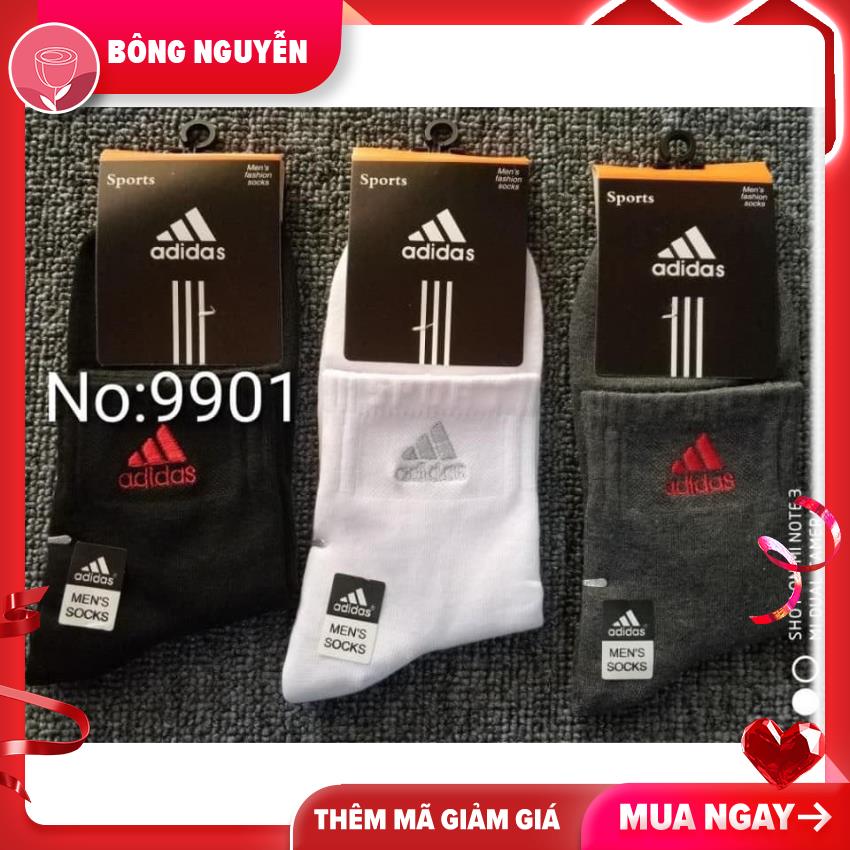 (Set 6) Đôi Tất Nam Cổ Trung Adidas Cotton mềm, co giãn, thấm hút mồ hôi tốt ( Thế giới đồ lót-Bông nguyễn )