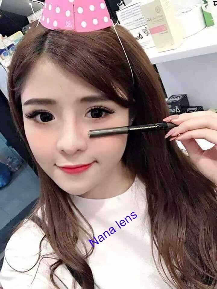 [Hoàn tiền 20%] Lens - Kính áp tròng đen giãn to sử dụng 1 năm có đủ độ cận từ 0 đến 6 độ (Tặng kèm khay đựng)