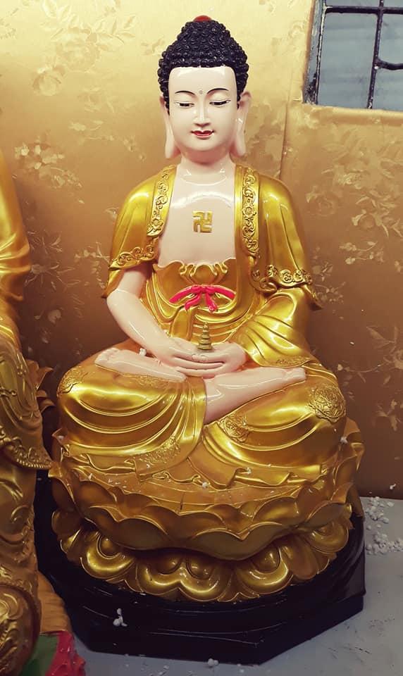 Tượng Di Đà, Dược Sư ngồi 65cm sen vàng