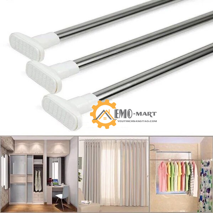 [FreeshipMAX] Thanh Treo Đa Năng Không Cần Khoan, Không Cần Bắt Vít (Kích Thước 50-260cm) - Dễ Dàng Lắp Đặt