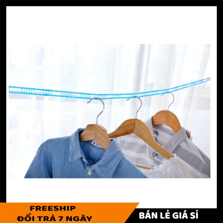 [HCM]Dây phơi quần áo thông minh thiết kế có móc treo thuận tiện dây cực chắc chắn và dẻo dai -  Dây phơi đồ dễ dàng gấp gọn [LẺ GIÁ SỈ]