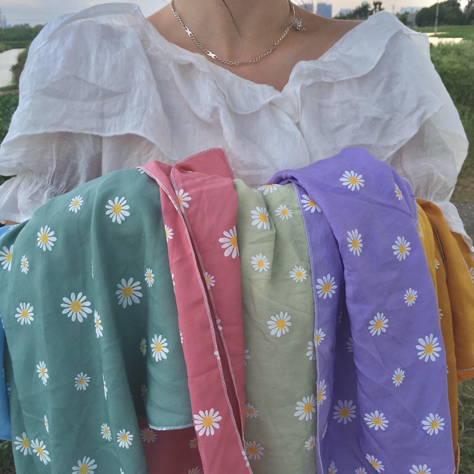 khăn bandana đội đầu buộc tay hoa cúc
