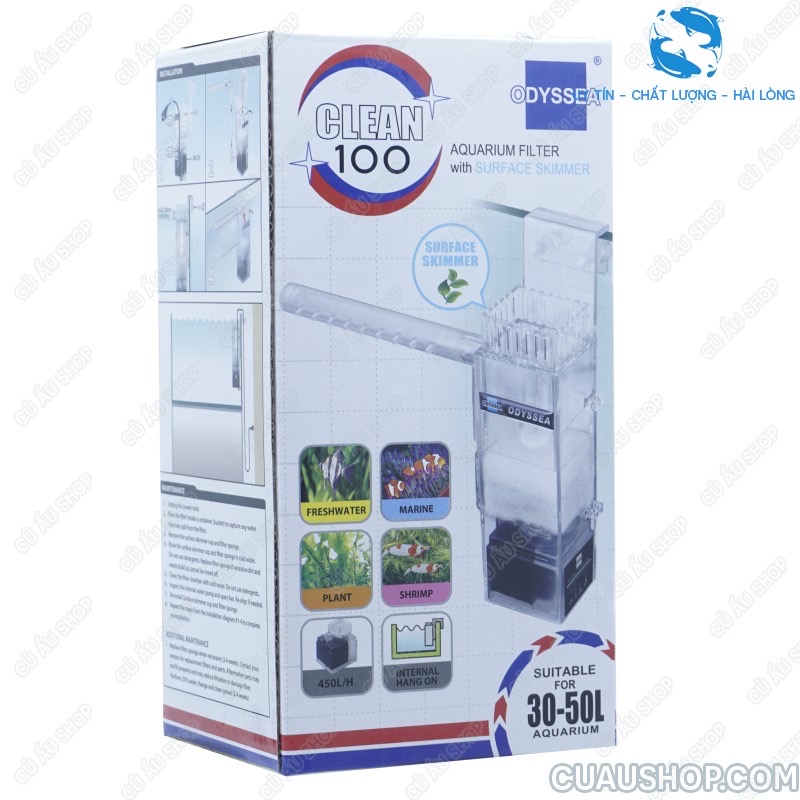 Odyssea clean 100 - lọc váng bể cá cảnh