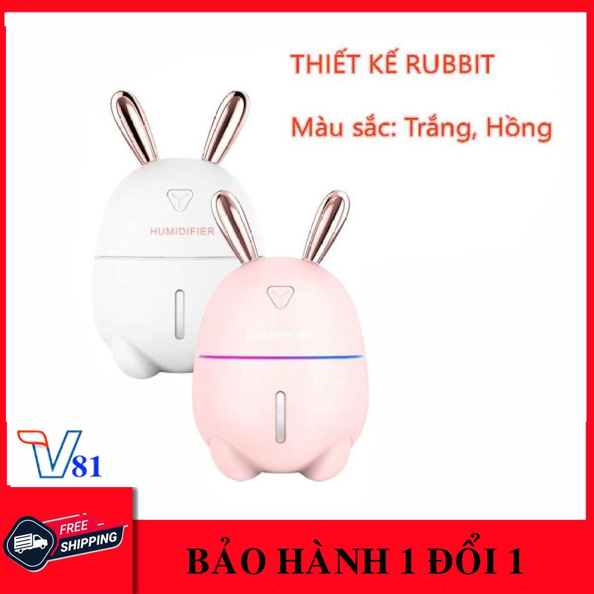 Máy Xông Tinh Dầu Mini,Máy Tạo Ẩm Mini,Đèn Xông Tinh Dầu,Máy Khuếch Tán Tinh Dầu Rubbit. Bảo Hành 1 đổi 1 trong 7 Ngay. Uy tín bởi V81