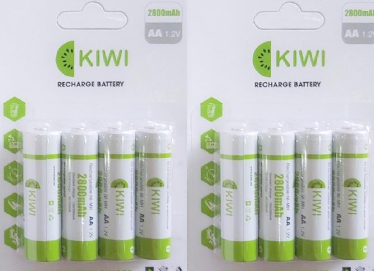 2 vỉ 4 viên pin sạc kiwi 2800mah dùng bền ổn sạc nhanh 1.2v aa chính hãng