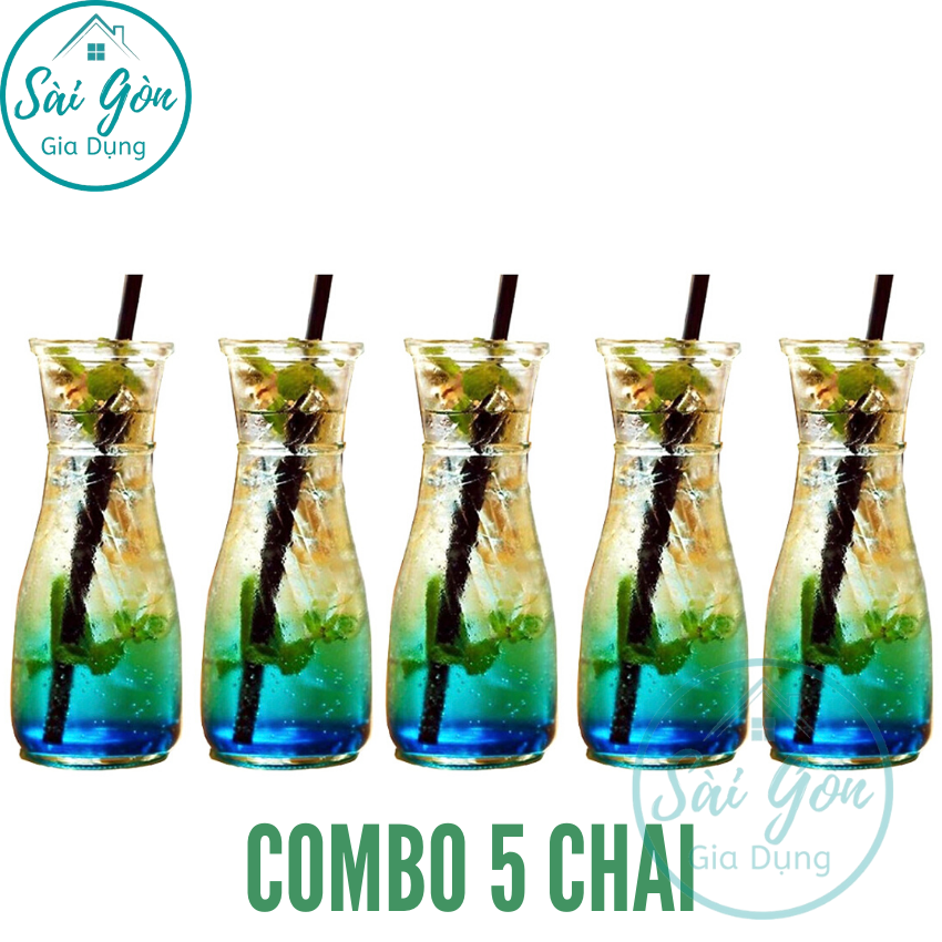 [HCM]COMBO 5 LY THUỶ TINH - BÌNH HOA TRANG TRÍ - LY TRÀ SỮA - LY SINH TỐ dung tích 350ml SG-S005