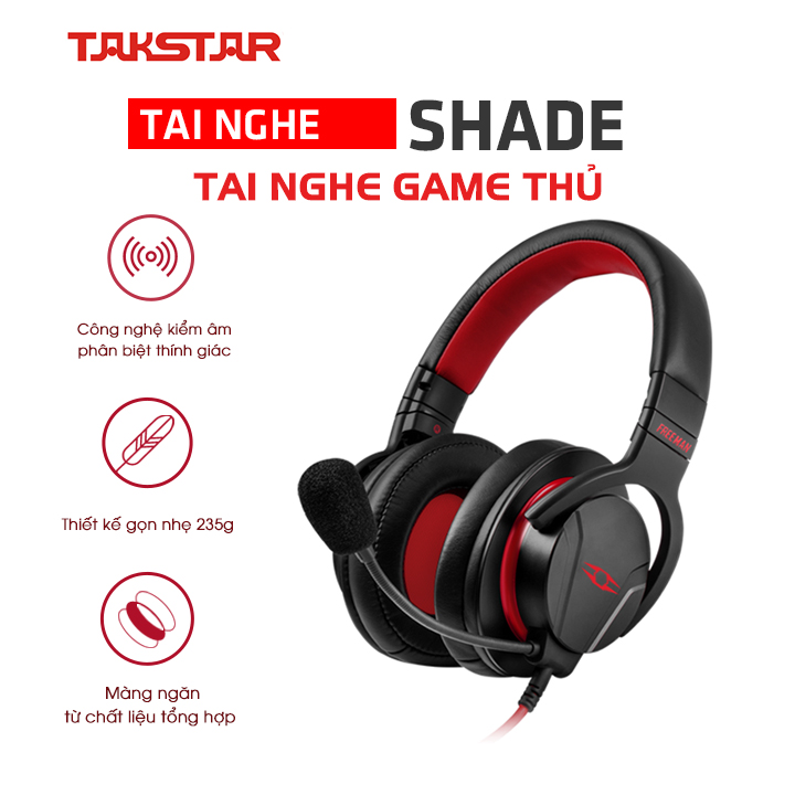 [CHÍNH HÃNG] Tai nghe chụp tai TAKSTAR HIDDEN SHADE giành cho game thủ nghe nhạc tai nghe có míc BẢO HÀNH 1 NĂM