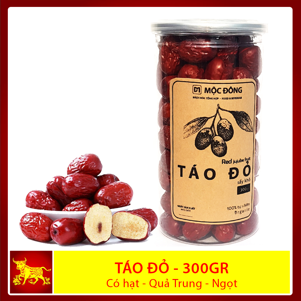 Táo đỏ sấy khô hộp 300gr
