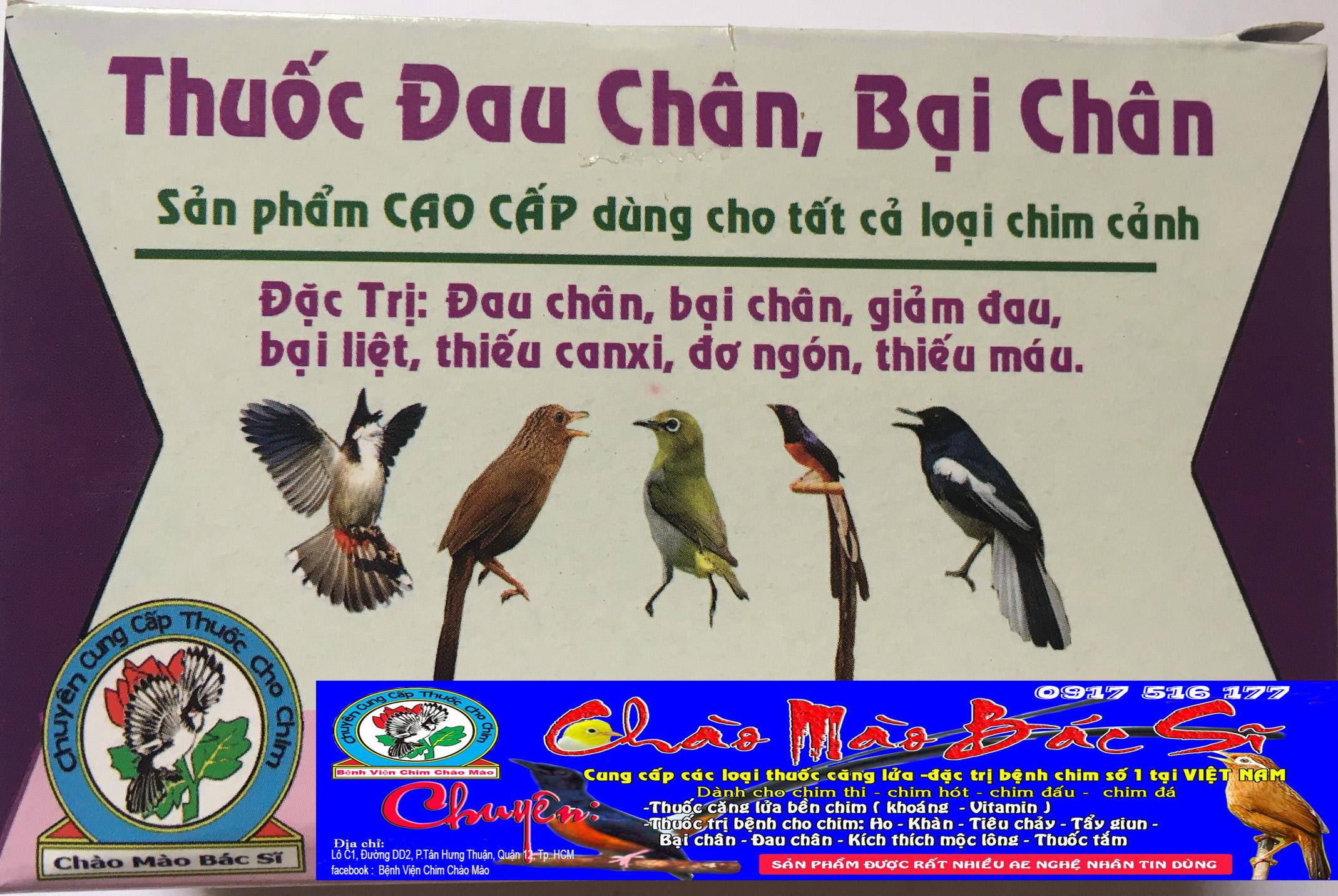 Vitamin Bổ sung Canxi,  bại chân, đau chân, còi xương- dành cho chim cảnh DT Hỗ trợ 0917516177