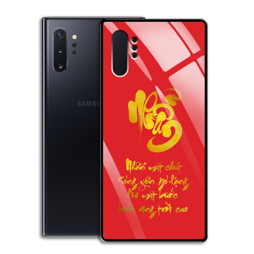 Ốp Lưng điện thoại Samsung Galaxy Note 10 Plus mạ màu vàng Ánh Kim - mặt Kính Cường Lực - 03066 7970 NHAN03