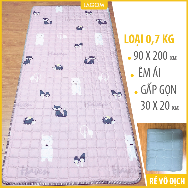 Nệm ngủ gấp 3 - Chiếu ngủ văn phòng gấp gọn kích thước 90cm x 2m