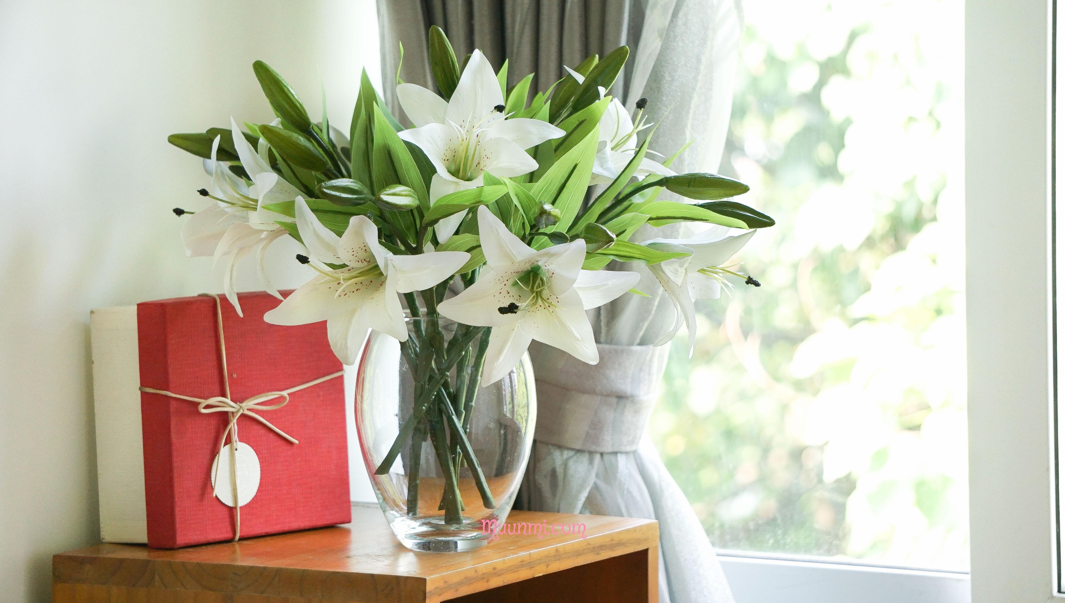 Hoa lụa | Hoa Ly cành ngắn cực xinh cho bình hoa đặt bàn siêu dễ thương