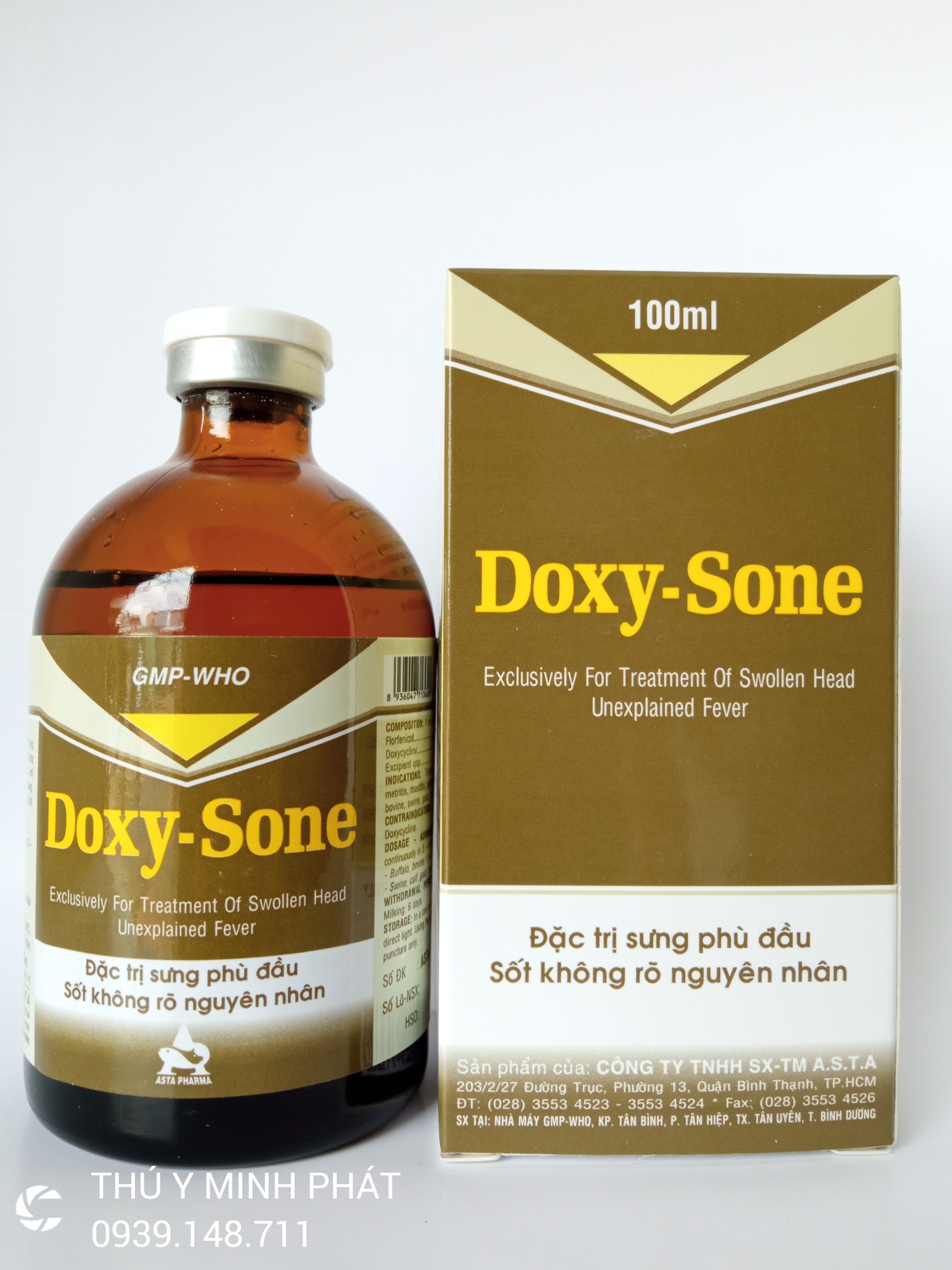 DOXY SONE 100ML Thương hàn, viêm phổi, viêm ruột,tụ huyết trung, viêm khớp, sưng phù đầu.