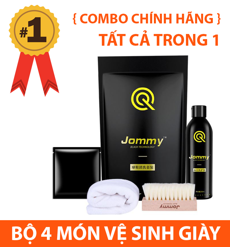 Combo 4 món vệ sinh giày chính hãng, bộ làm sạch giày jommy