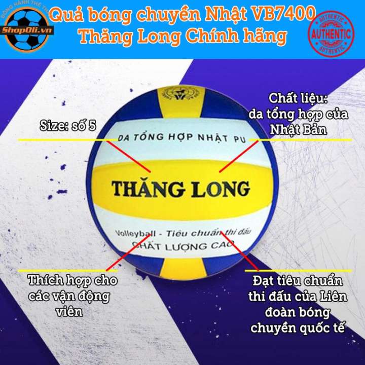 Quả Bóng chuyền Thăng Long cao cấp da nhật VFC 7400 tiêu chuẩn thi đấu