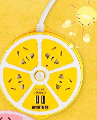 Ổ cắm điện hình quả cam đa năng ổ điện thông minh có 2 cổng usb