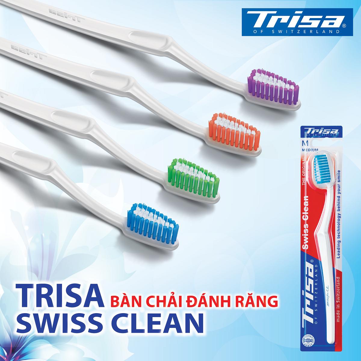 Combo 4 Bàn Chải Đánh Răng Trisa Swiss Clean Mềm