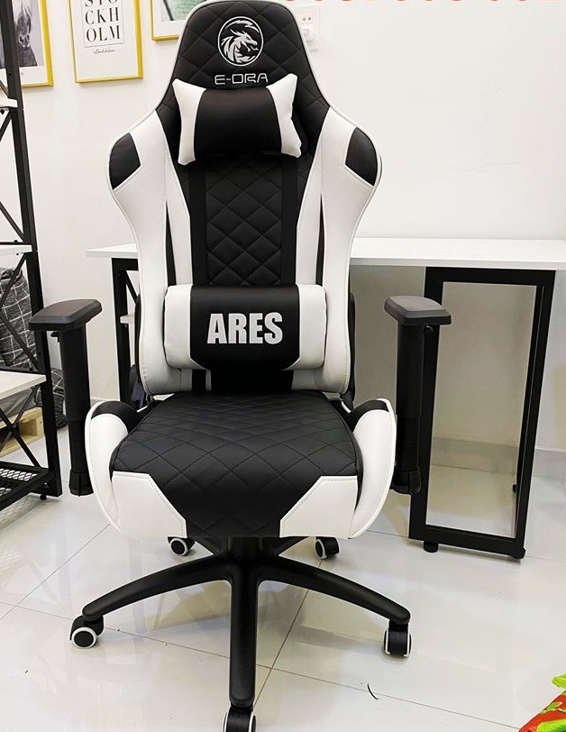 Ghế chơi game Edra Ares màu trắng đen