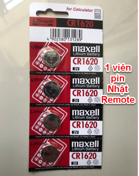 Pin thay thế smart key ô tô CR1620 1620 Maxell Nhật